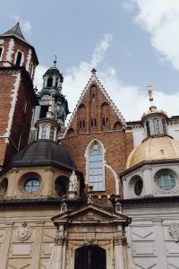 Kaboompics - Wawel Cathedral Brick Towers and Domes under Blue Sky