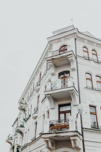 Kaboompics - Historic White Townhouse with Balconies