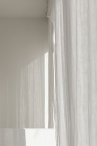 Kaboompics - Soft Window Shadows on a White Wall and Sheer Curtain