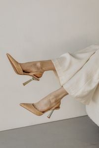 Kaboompics - Minimalist Fashion Detail with Beige Heels and White Trousers