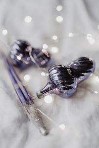 Kaboompics - Reflective Purple Christmas Baubles with Soft Bokeh