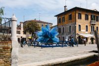 Kaboompics - Large Blue Murano Glass Sculpture in a Sunlit Waterfront Piazza, Venice Italy