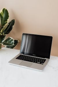Kaboompics - Laptop and Plant with Coffee Mug in a Bright Minimal Workspace