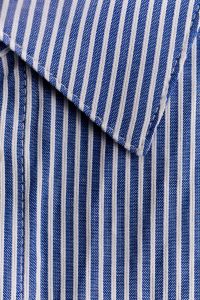 Kaboompics - Blue Striped Shirt Collar – Pointed Collar Detail