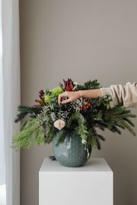 Kaboompics - Hand Styling Evergreen Holiday Arrangement