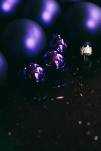 Kaboompics - Blue Christmas Baubles with Golden Bokeh and Copy Space