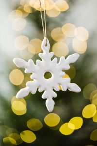 Kaboompics - White Snowflake Ornament with Festive Christmas Lights