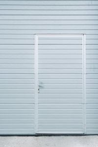 Kaboompics - Pale Blue Slatted Garage Door