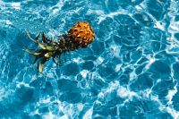 Kaboompics - Baby Pineapple in a swimming pool