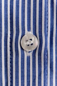 Kaboompics - White Mother of Pearl Button – Blue Striped Cotton Shirt