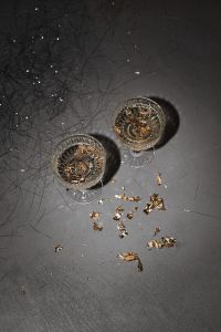 Kaboompics - Overhead Champagne Coupes With Gold Confetti
