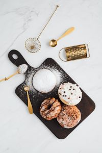 Kaboompics - Homemade Raspberry Polish Paczki Donut with Powdered Sugar