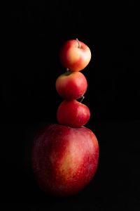 Kaboompics - Stack of Red Apples on Black Background