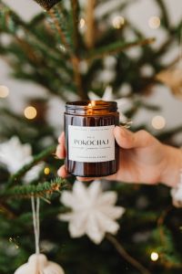 Kaboompics - Amber Candle Jar with Paper Heart Ornament