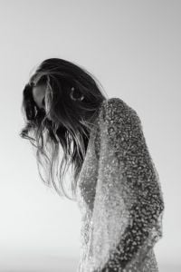Kaboompics - Black and White Sequin Dress Fashion Portrait