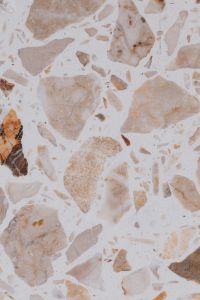 Kaboompics - Light Beige Terrazzo with Oversized Natural Stone Chips on White Cement