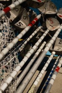 Kaboompics - Fishing Gear With Numbered Net Floats