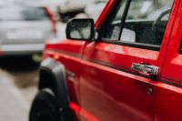 Kaboompics - Close-Up of Red Jeep Cherokee Door Handle and Side Mirror