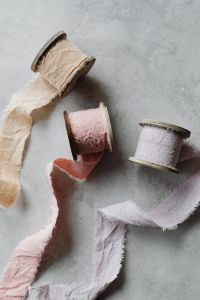 Kaboompics - Linen Ribbon with fringed edges - handmade
