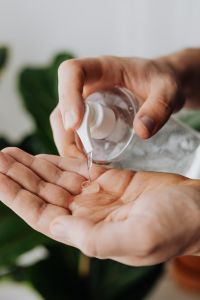 Kaboompics - Clear Hand Sanitizer Poured into an Open Palm