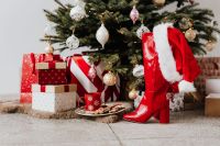 Kaboompics - Red Boots Beside Christmas Tree, Gifts and Gingerbread