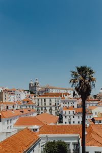 Lisbon, Portugal Cityscape: Terracotta Roofs, Tagus River and Historic Architecture