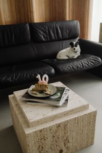 Kaboompics - Cake Slice with Pink Number Candle on Magazines