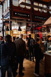 Kaboompics - Busy Madrid Food Market with Tapas and Sangria Stalls