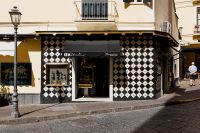 Kaboompics - Black And White Diamond Tile Storefront In Sorrento