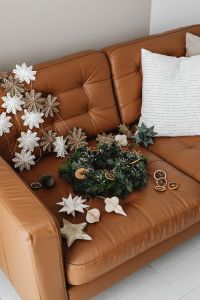 Kaboompics - Rustic Christmas Wreath with Dried Orange and Paper Decorations