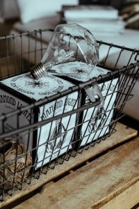 Kaboompics - Diamond lightbulbs in a metal basket