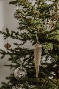 Kaboompics - Close-Up Gold and Silver Ornaments on Christmas Tree Branches