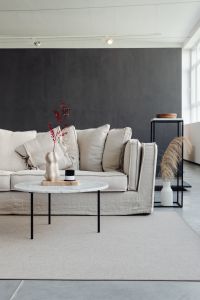 Kaboompics - Minimal Living Room with Sofa, Vase and Candle