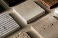 Kaboompics - Cream Marble, Ribbed Stone and Travertine Swatches for Interior Design