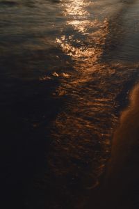 Kaboompics - Golden Hour Water Texture Dark Shore Detail
