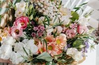 Kaboompics - Floral Detail of Pink Roses, Peach Gerberas and White Blooms in a Bouquet