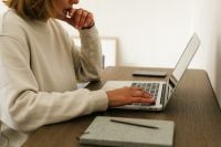 Kaboompics - Typing On Laptop Home Office Desk Workspace