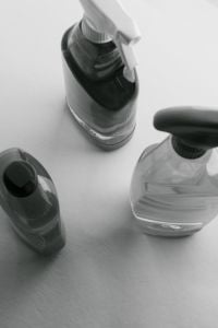 Kaboompics - Cleaning Spray Bottles in Black and White
