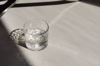 Kaboompics - Textured Water Glass Casting a Sunlit Shadow