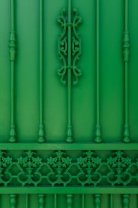 Kaboompics - Green Ornate Metal Gate Detail