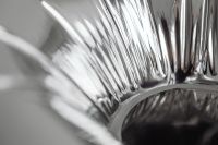 Kaboompics - Reflective Ribbed Chrome Texture Close-Up