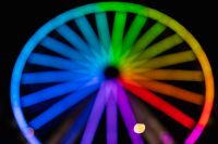 Kaboompics - Full Rainbow Ferris Wheel with a Bright Multicolor Rim