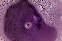 Kaboompics - Purple Skincare Liquid with Foam Bubbles