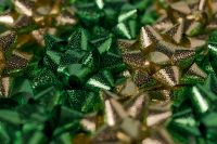 Kaboompics - Green and Gold Metallic Gift Bows