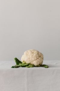 Kaboompics - White Cauliflower on Minimal Light Background with Copy Space
