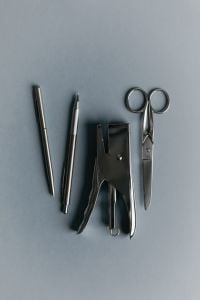 Kaboompics - Paper Craft Tools With Metal Stapler and Scissors