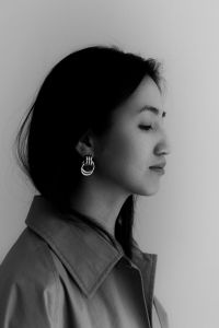 Kaboompics - Black and White Profile Portrait With Earrings