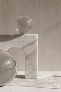 Kaboompics - Glass Sphere and Marble Arch Still Life