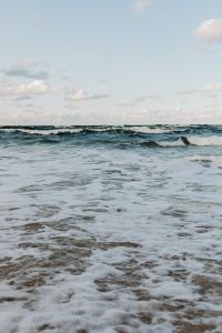 Kaboompics - Wind-Ruffled Baltic Sea with Whitecaps and Cloudy Sky, Vertical Seascape