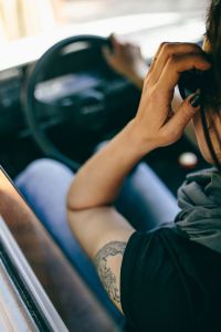 Woman in the car